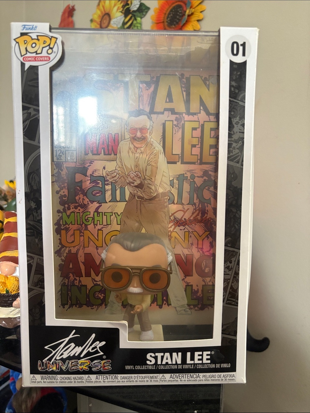 Funko Stan Lee Pop! Figure with Orange Sunglasses and Brown Hair
